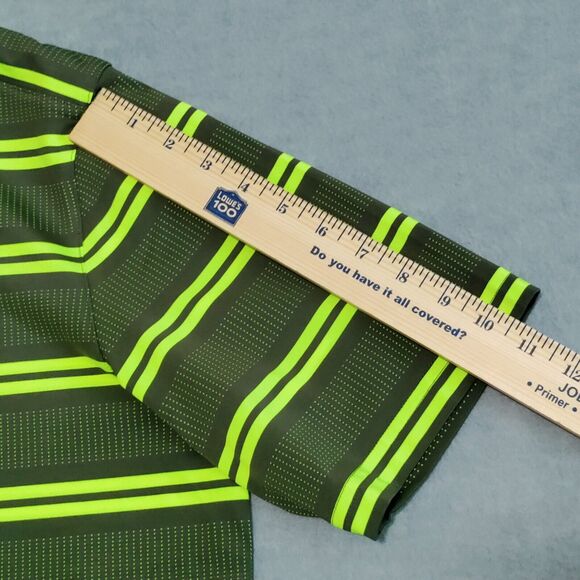 Under Armour Mens Polo Size Large Heat Gear Loose Green Striped Golf Casual NWOT - Picture 10 of 12